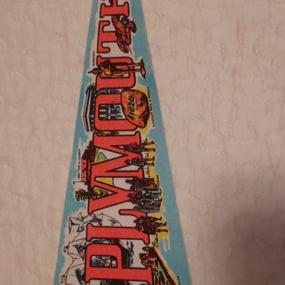 Vintage! Plymouth 1620 , Felt Flag Pennant